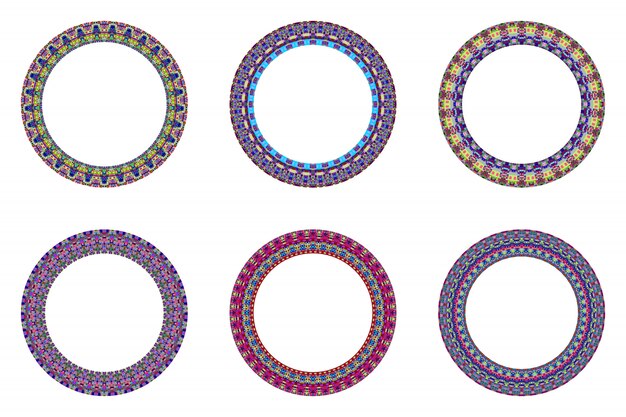 Conjunto de corona circular de mosaico aislado