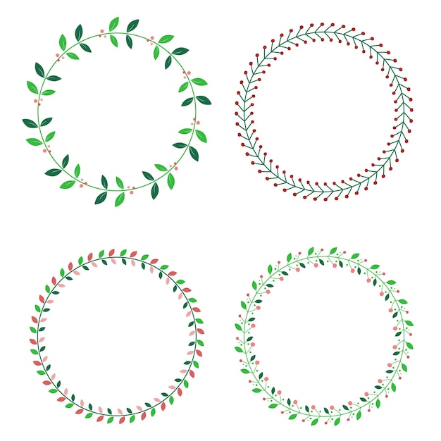 Vector conjunto de corona de navidad