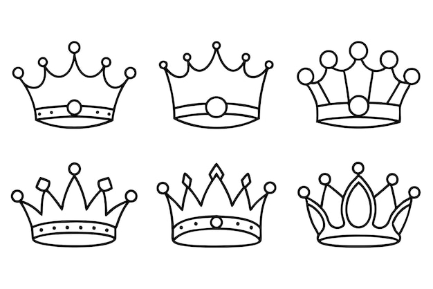 un conjunto de coronas con diferentes diseños en ellos