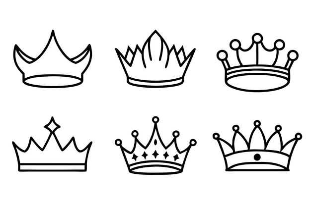 un conjunto de coronas con diferentes diseños en ellos