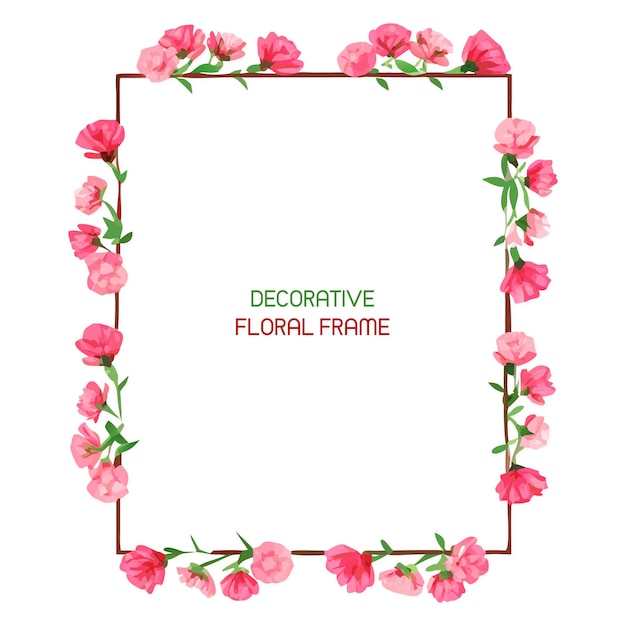 Conjunto de coronas florales de claveles en ilustraciones vectoriales en estilo acuarela