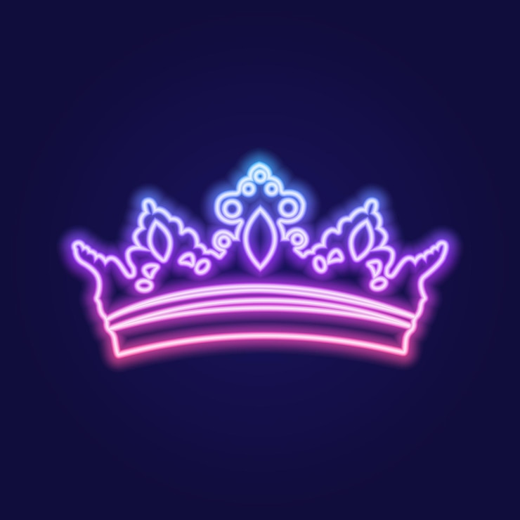Vector un conjunto de coronas de gradiente de neón ilustración vectorial