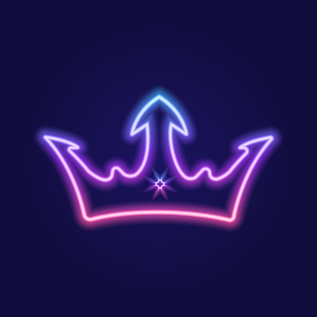 Un conjunto de coronas de gradiente de neón Ilustración vectorial