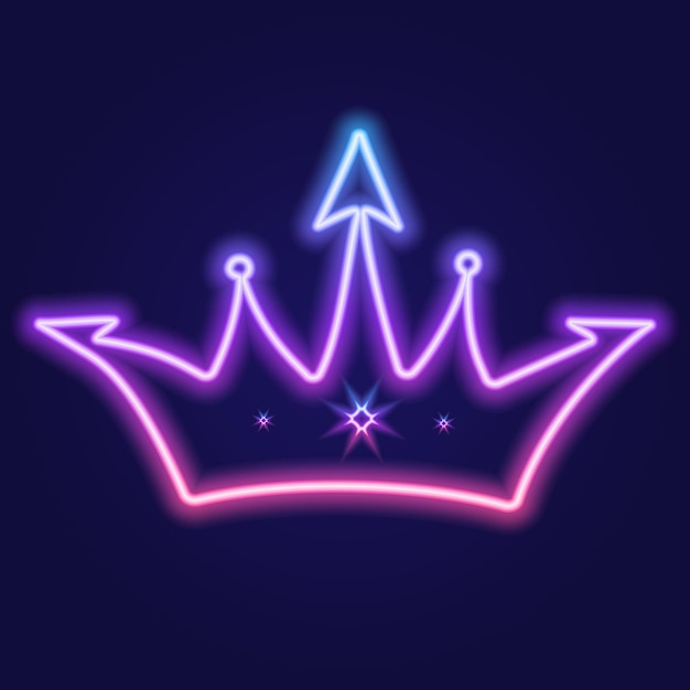 Un conjunto de coronas de gradiente de neón Ilustración vectorial