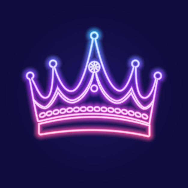 Un conjunto de coronas de gradiente de neón Ilustración vectorial