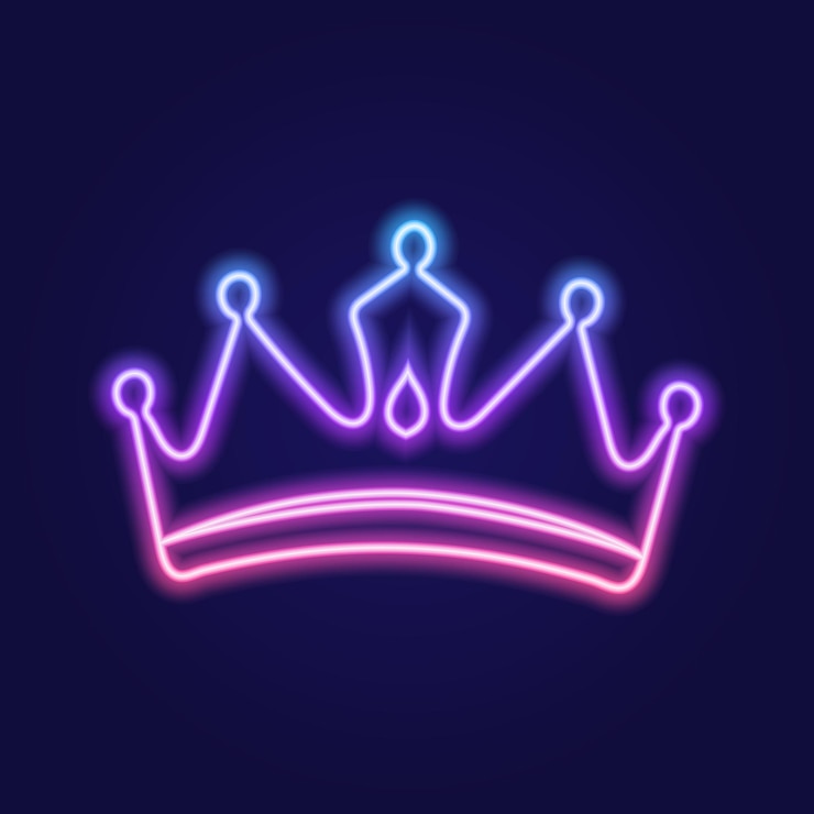 Vector un conjunto de coronas de gradiente de neón ilustración vectorial