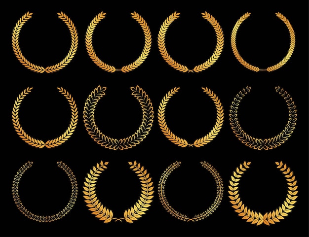 Vector conjunto de coronas de laurel