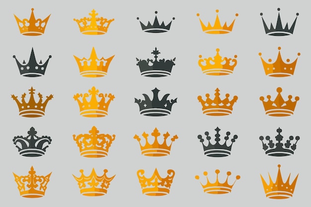 Conjunto de coronas de siluetas Colección de diseño de vectores de ilustración
