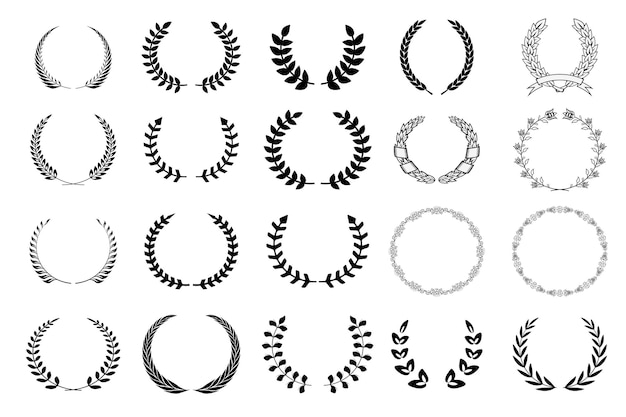 Vector conjunto de las coronas vectoriales elementos de diseño para el logotipo etiqueta emblema signo insignia ilustración vectorial