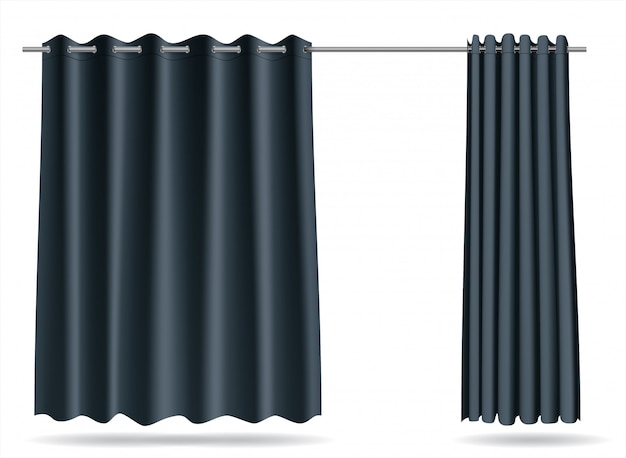 Vector conjunto de cortinas grises