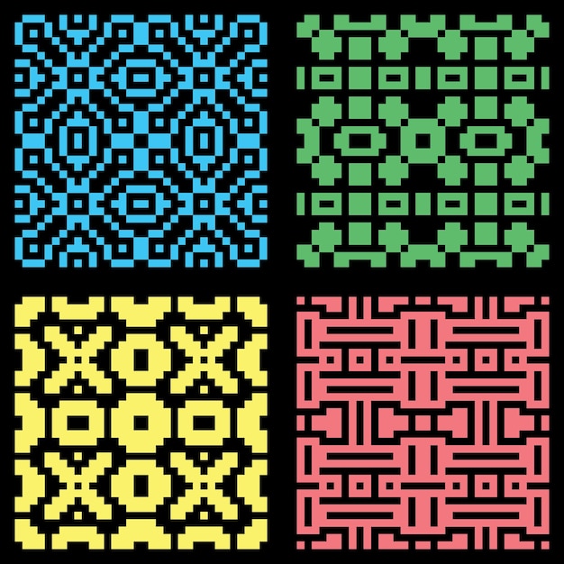 conjunto sin costuras de píxeles abstracto patrón colorido