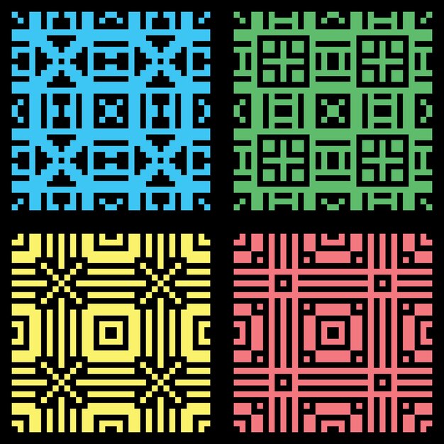 conjunto sin costuras de píxeles abstracto patrón colorido