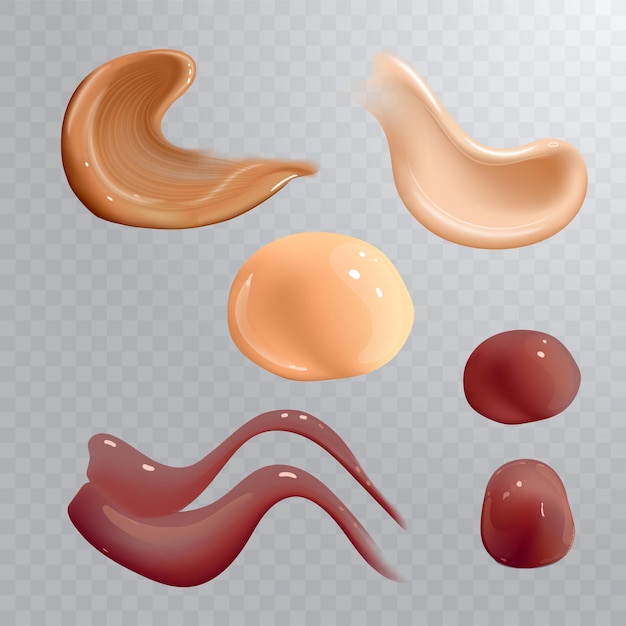 Vector conjunto de crema cosmética realista