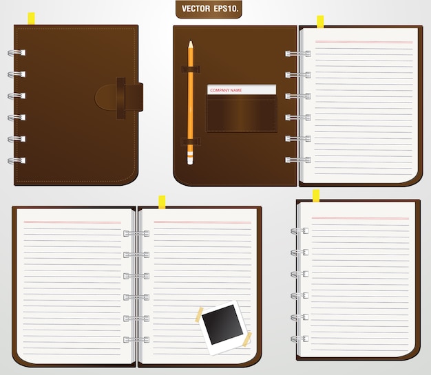 Conjunto de cuaderno marrón