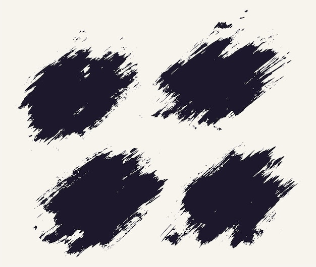 Conjunto de cuadro de diseño de plantilla de trazo de pincel grunge de color negro