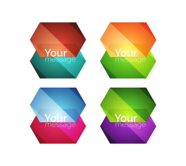 Conjunto de cuadros en blanco brillantes vectoriales para su contenido Elementos geométricos abstractos adecuados para texto o infografía