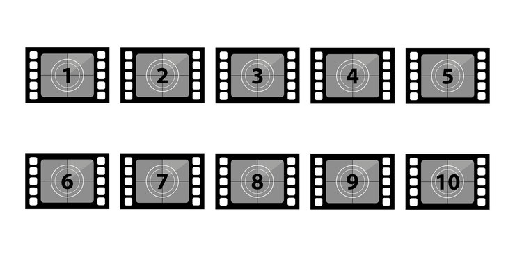 Conjunto de cuadros de cuenta atrás Cuenta atrás de la película Cuenta del temporizador de la película