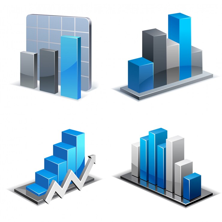 Vector conjunto de cuadros y gráficos isométricos