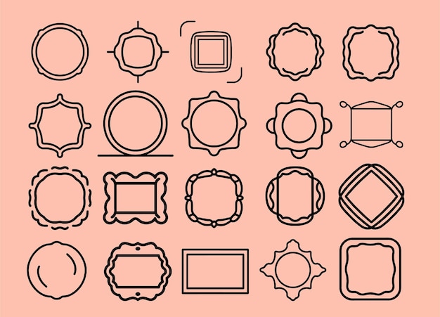 Conjunto de cuadros de iconos de cuadros