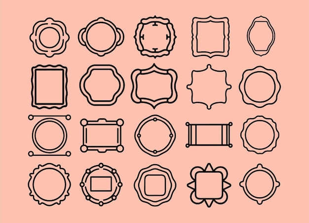 Conjunto de cuadros de iconos de cuadros