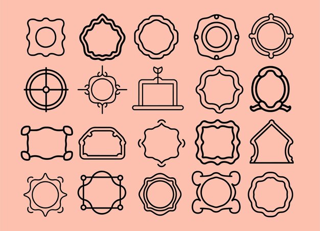Conjunto de cuadros de iconos de cuadros