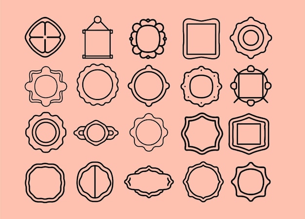 Conjunto de cuadros de iconos de cuadros