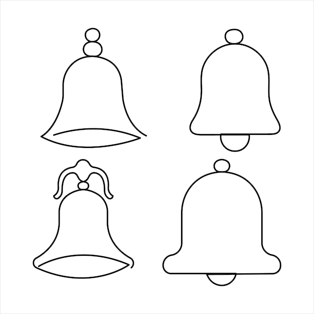 Conjunto de cuatro campanas de contorno aisladas
