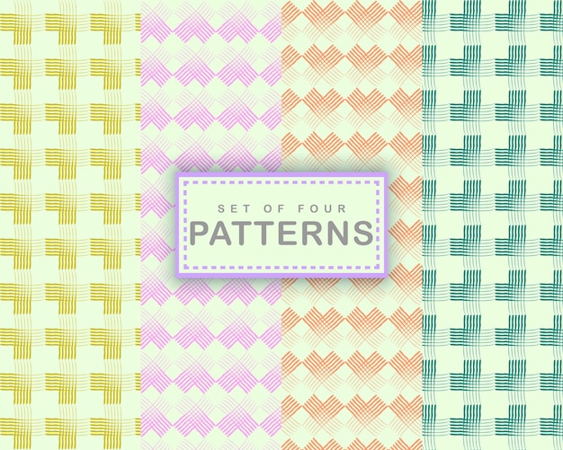 conjunto de cuatro colecciones de patrones de colores pastel, diseño de papel tapiz de fondo con patrones multicolores