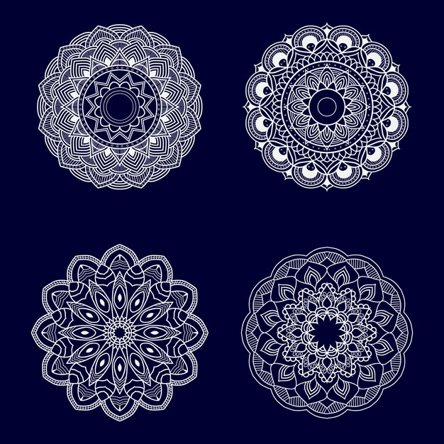 Conjunto de cuatro mandalas de lujo