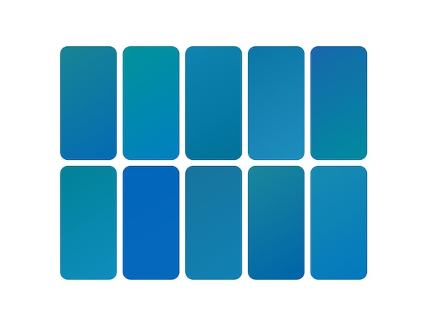 un conjunto de cuatro tonos diferentes de azul