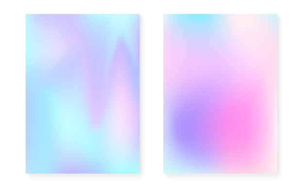 Conjunto de cubierta holográfica con fondo degradado de holograma