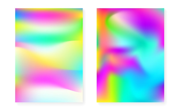 Conjunto de cubierta holográfica con fondo degradado de holograma
