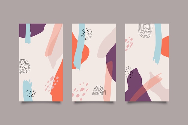 Vector conjunto de cubiertas abstractas de colores retro