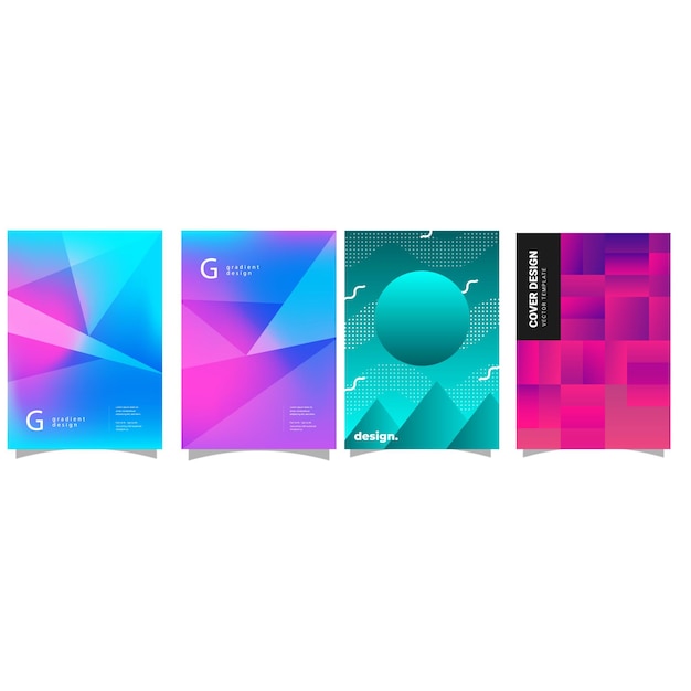 Conjunto de cubiertas abstractas modernas diseño de cubiertas mínimas Ilustración de vector de fondo geométrico colorido
