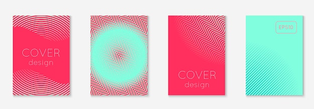 Conjunto de cubiertas abstractas. Vector de moda mínimo con gradientes de semitono. Plantilla futura geométrica para volante, cartel, folleto e invitación. Cubierta de colores minimalista. Ilustración abstracta EPS 10.