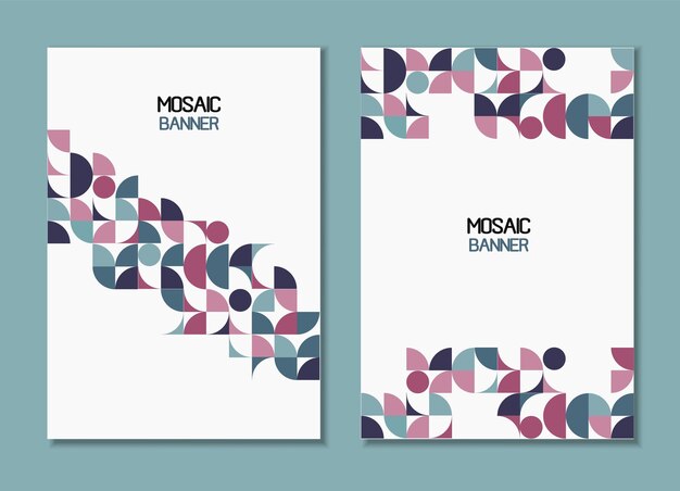 Un conjunto de cubiertas con un fondo de diseño mínimo para el banner Vector