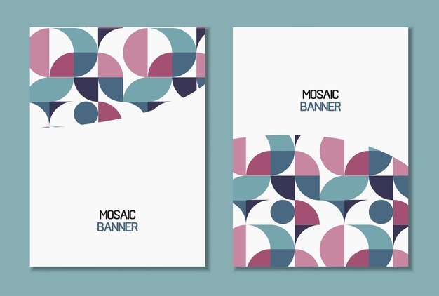 Un conjunto de cubiertas con un fondo de diseño mínimo para el banner Vector