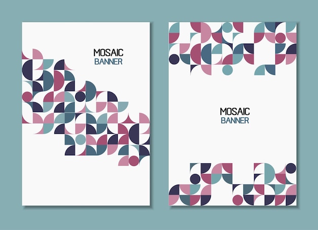 Un conjunto de cubiertas con un fondo de diseño mínimo para el banner Vector