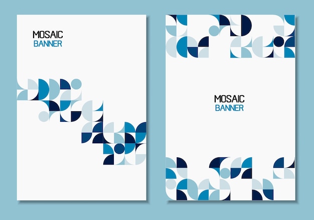 Un conjunto de cubiertas con un fondo de diseño mínimo para el banner Vector