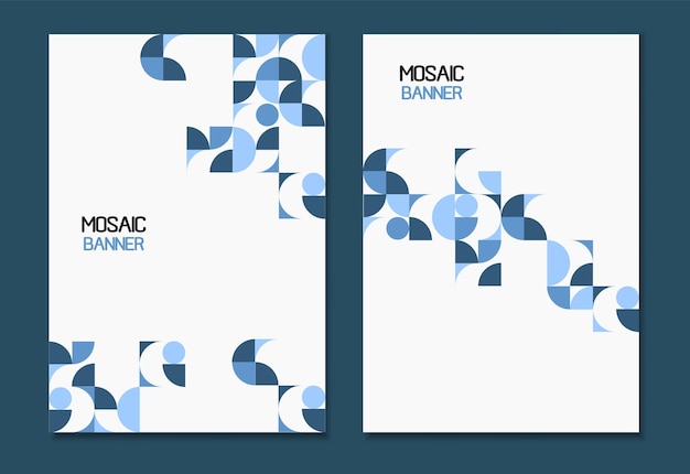 Un conjunto de cubiertas con un fondo de diseño mínimo para el banner Vector
