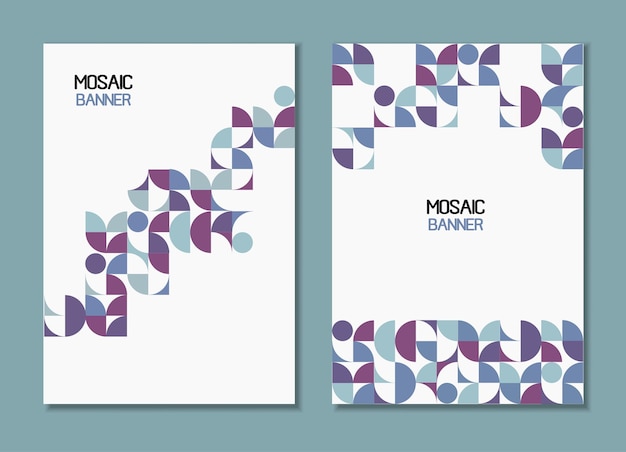Un conjunto de cubiertas con un fondo de diseño mínimo para el banner Vector