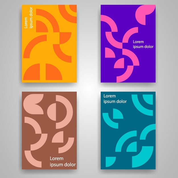 Conjunto de cubiertas geométricas simples vectoriales minimalistas