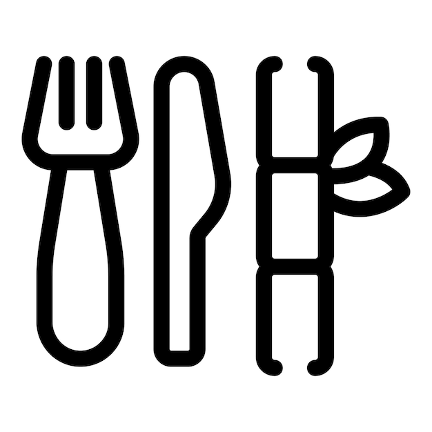 Conjunto de cubiertos ecológicos con cuchillo de tenedor y palillos