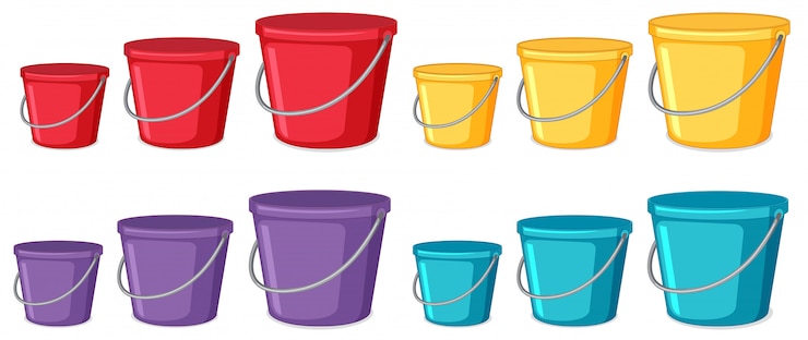 Vector conjunto de cubos de diferentes colores.