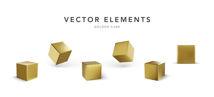 Vector conjunto de cubos con sombra aislado en blanco