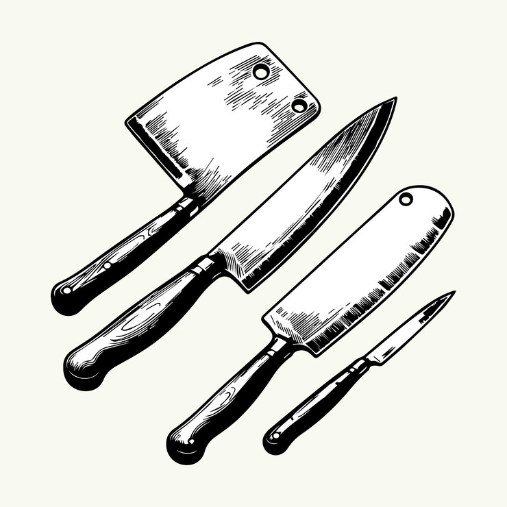 Conjunto de cuchillos de cocina vectoriales Ilustración de vectores01