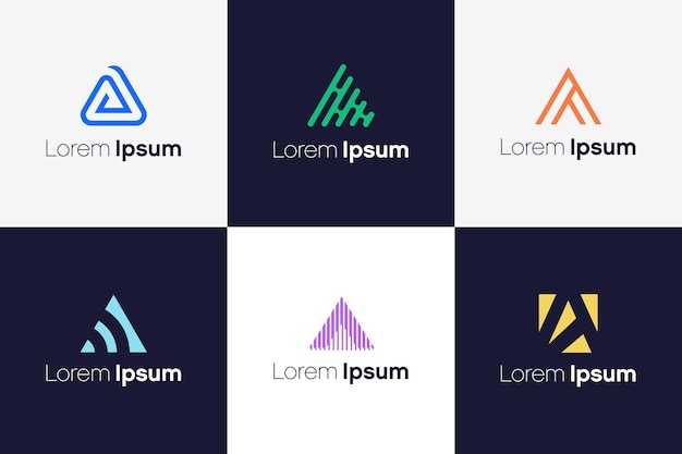 conjunto de cuidado del cerebro con diseño de logotipo de estilo de arte de línea de mano