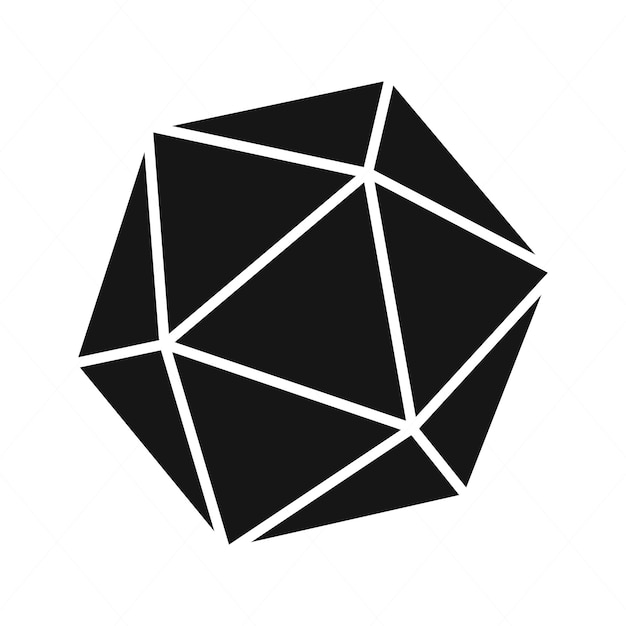 Conjunto de dados poliédricos silueta de dados de 20 lados silueta D20 dados isométricos SVG Dnd dados Svg D20