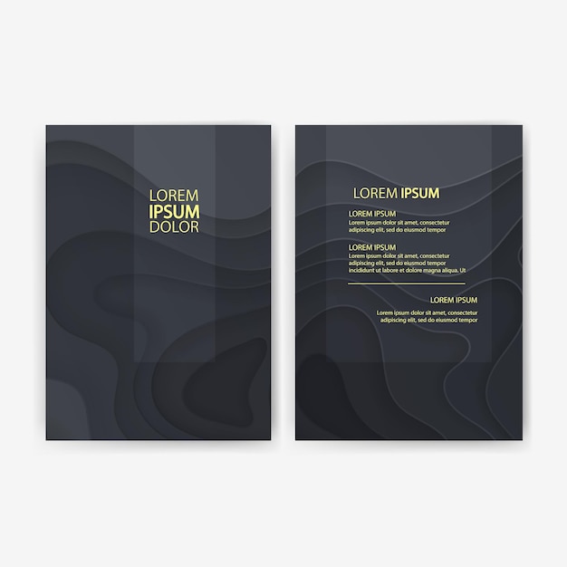 Conjunto de decoración de banners oscuros con diseño de corte de papel.