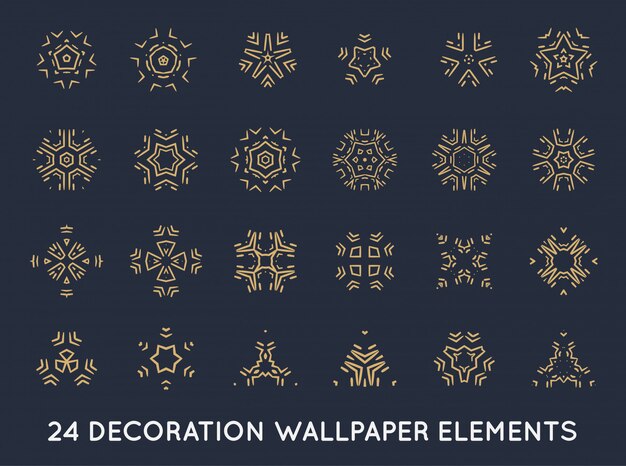 Conjunto de decoración minimalista colección de formas vintage